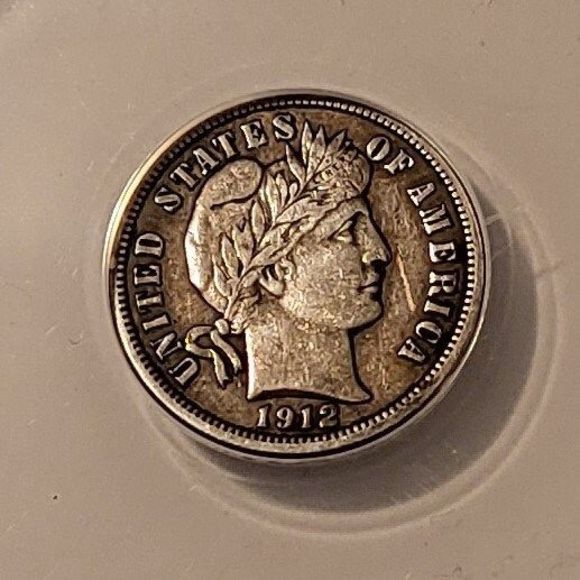 1912 Barber Dime VF30 ANACS Toned - Picture 3 of 4